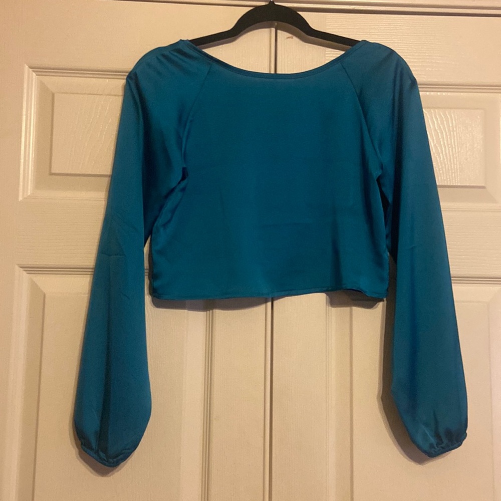 Boohoo satiny crop top